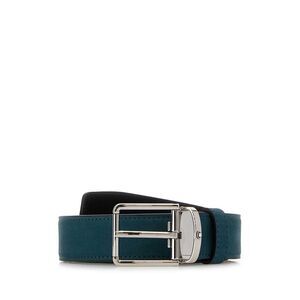 Montblanc Men Air Force Blue Suede Reversible Belt